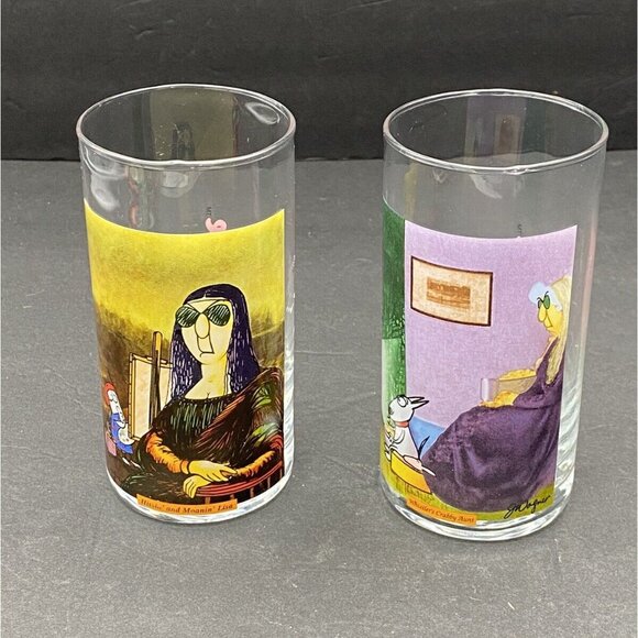 Maxine Drinking Glases‎ Set of 2 Whistlers Crabby Hissin Moaning Lisa Hallmark - Picture 1 of 12